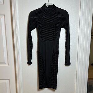 House of CB Black Bodycon Dress with Mock Neck